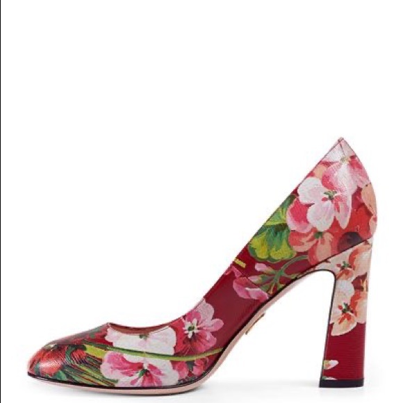 Gucci Bloom Floral Block Heels + Dustbag + Box - Picture 9 of 10